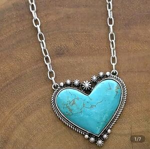 BOGO Turquoise Heart Pendant Necklace Buy One Get One